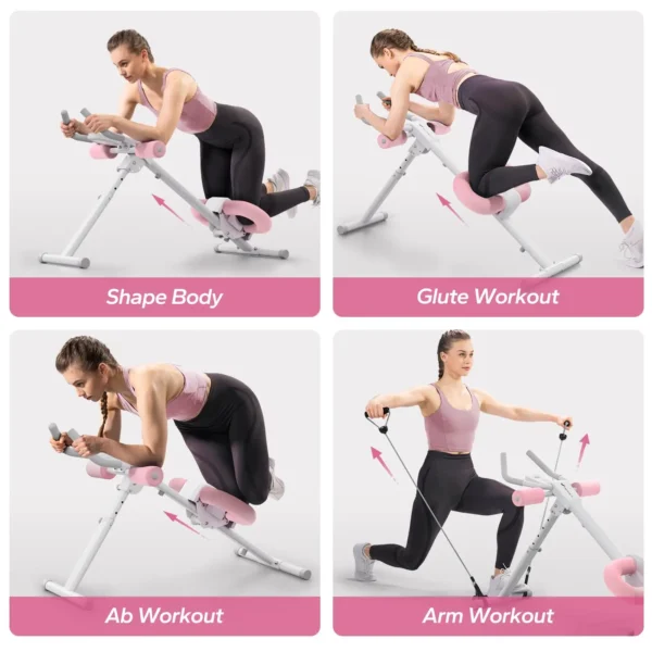 Ab Machine Adjustable Trainer Workout Foldable Knee Protection Abdominal Exercise Machine Core Ab Exercise System Trainer - Image 6