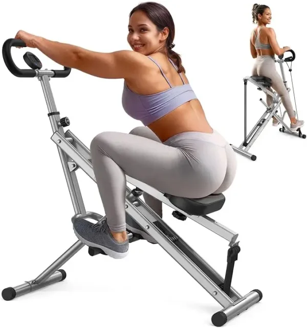 Foldable Squat Machine, 330lbs Capacity, Adjustable Resistance Bands for Glutes, Thighs, Abs, and Leg Press