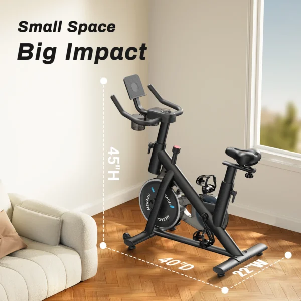 Exercise Bike Brake Pad Stationary Bike Low Noise Indoor Cycling Bike 270lbs Weight Capacity Tablet Mount Fitness Courses - Image 2