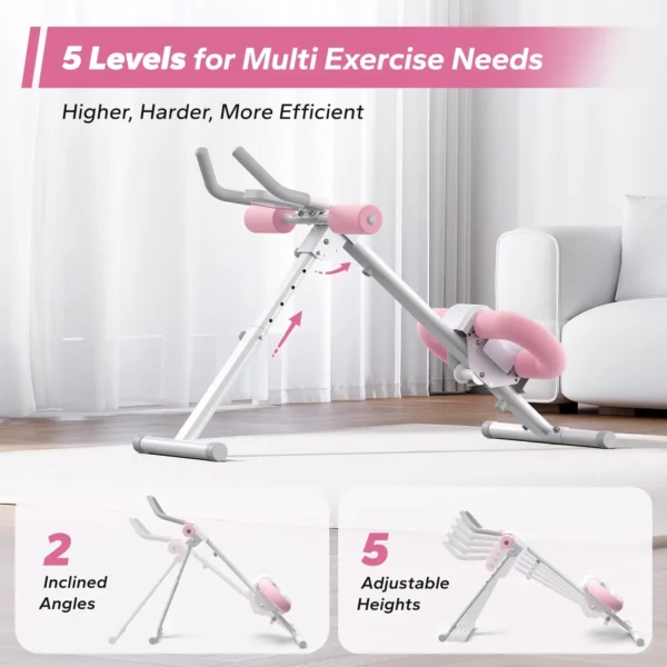 Ab Machine Adjustable Trainer Workout Foldable Knee Protection Abdominal Exercise Machine Core Ab Exercise System Trainer - Image 3