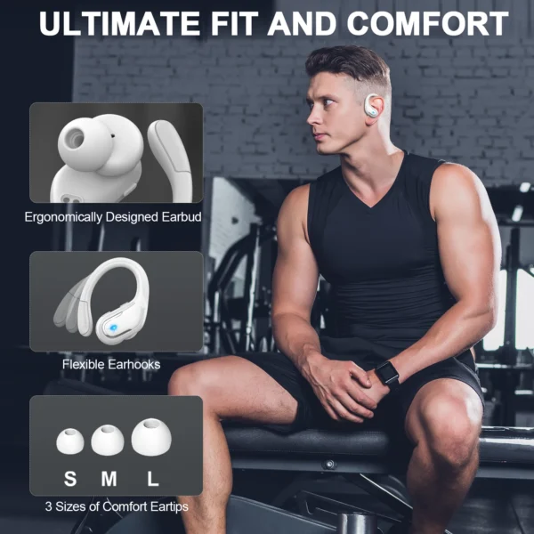 Bluetooth 5.3 Earbuds Stereo Bass, in-Ear Noise Cancelling Mic, Earphones IP7 Waterproof Sports, 40H Playback. - Image 5