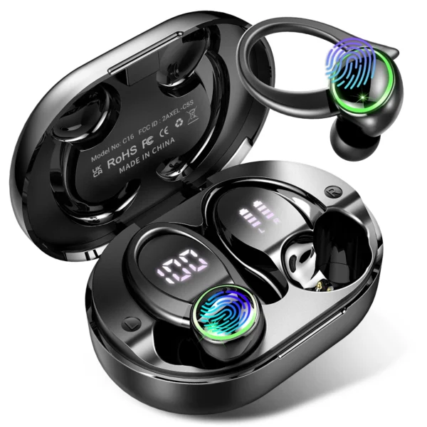 Wireless sports Earbuds, Bluetooth 5.3,4 ENC Noise Cancelling Mic, IP7 Waterproof,  50H Playback.