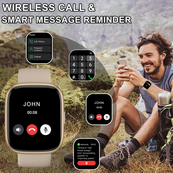 Smart watch, wireless calling /dial, calling reminder and rejection, SMS reminder - Image 3