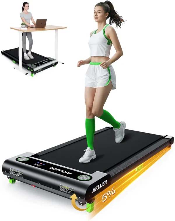 Pad with Incline, Akluer Incline Walking Pad Treadmill for Home, 2.5 HP Under Desk Treadmill Small with Remote Control