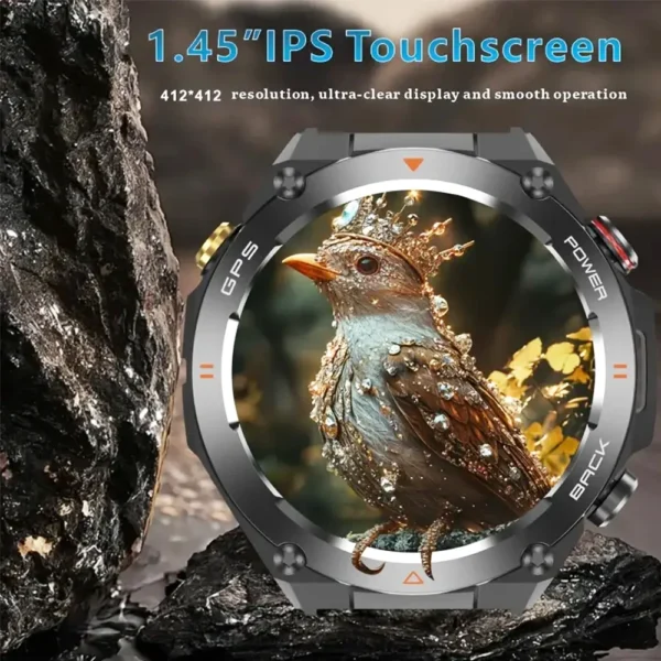 Built-in GPS Smart Watch Bluetooth Call 1ATM Waterproof Military Sports Fitness Tracker - Image 6