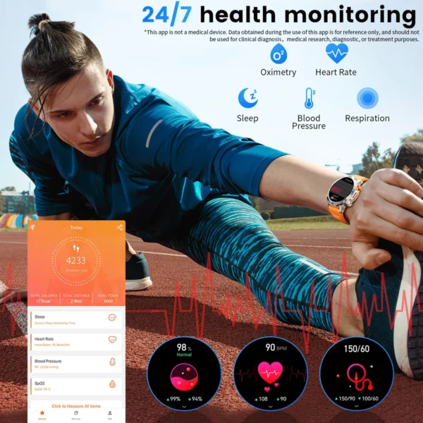 Bluetooth Call Smart Watch1.43 Inch AMOLED HD Screen Al Voice Waterproof Sports - Image 4