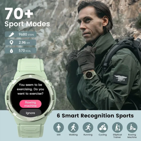 TANK S1 Smartwatch AMOLED AOD 5ATM Waterproof Bluetooth Call Fitness Tracker - Image 5