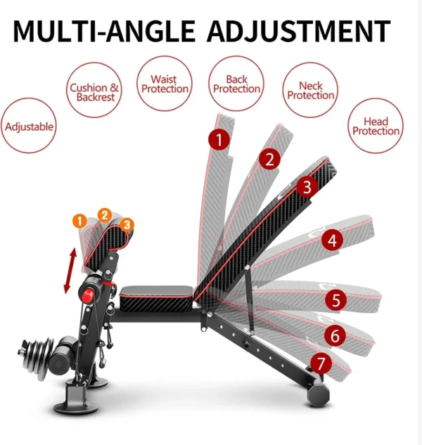 Weight Bench - Utility workout Benches for Exercise, Free Installation Design for Portable Fitness Strength Training - Image 2