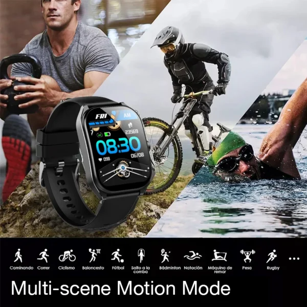 2.01" Curved Screen Smartwatch Call Sports Waterproof Wrist Bracelet