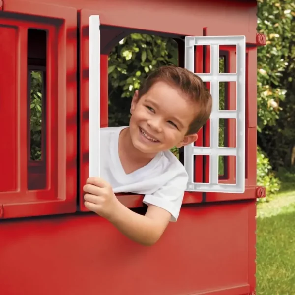 Cape Cottage Playhouse with Working Door, Windows, and Shutters - Red| For Kids 2-6 Years Old - Image 6