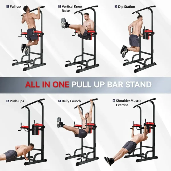 Power Tower Dip Station, Pull Up Bar Stand for Fitness Home Gym Workout, Multi-Function - Image 2