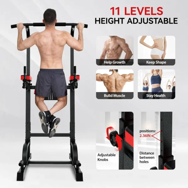 Power Tower Dip Station, Pull Up Bar Stand for Fitness Home Gym Workout, Multi-Function - Image 4