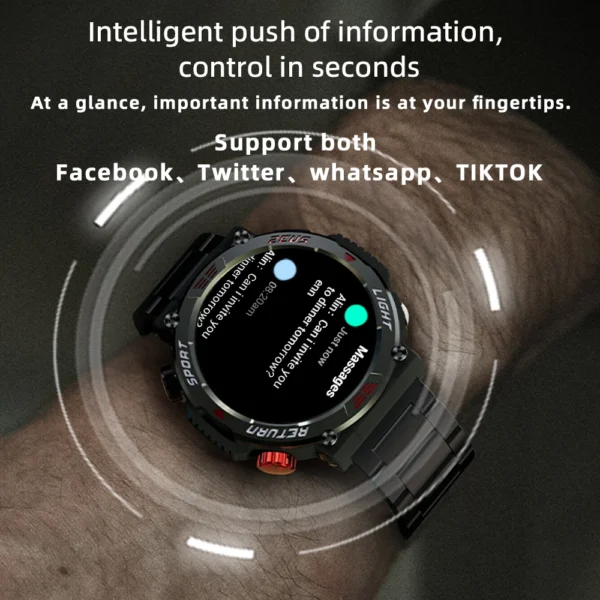 ZEUS 5 PRO Flashlight Smart Watch Bluetooth Calls Waterproof Fitness Tracker Message AI voice assistant - Image 4