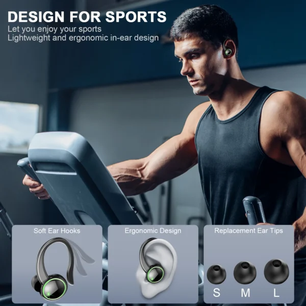 Wireless sports Earbuds, Bluetooth 5.3,4 ENC Noise Cancelling Mic, IP7 Waterproof,  50H Playback. - Image 6