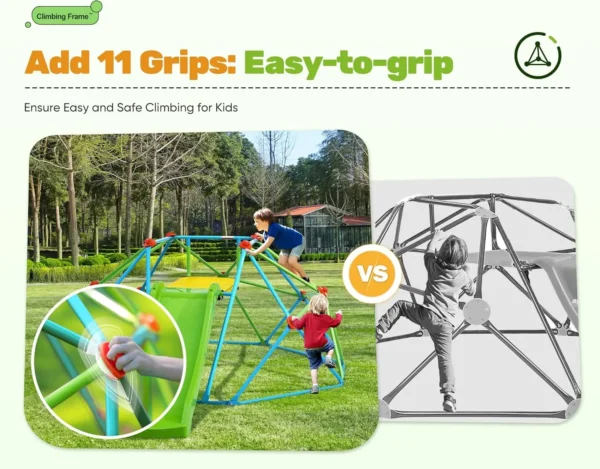 Climbing Dome with Slide, 8FT Jungle Gym Monkey Bar for Backyard Max load 440Lbs, Outdoor Climbing frame Toys for Toddlers - Image 6