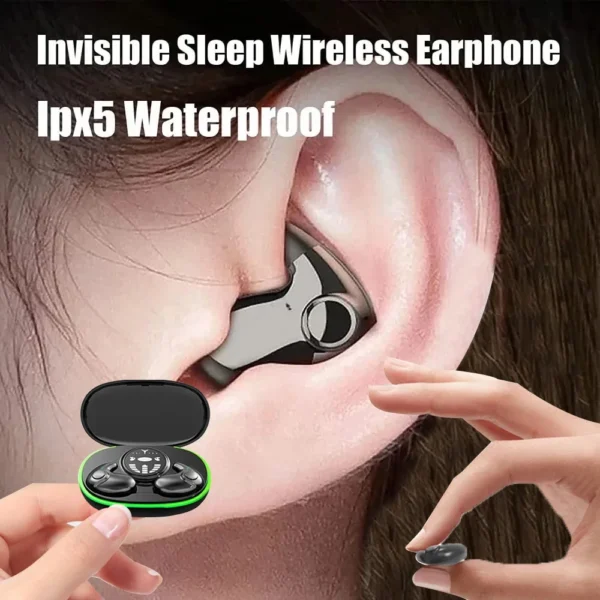 Invisible Earphones Wireless Bluetooth 5.3 IPX5 Waterproof Noise Reduction Earbuds Touch Control