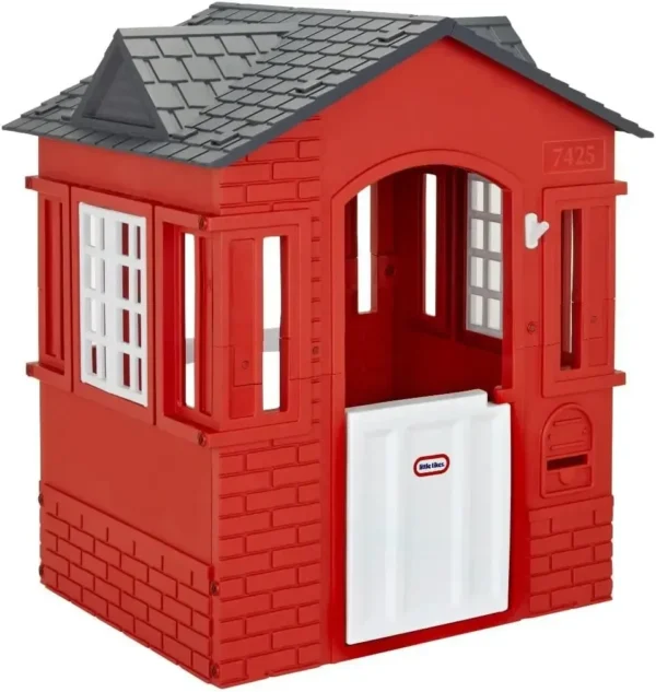 Cape Cottage Playhouse with Working Door, Windows, and Shutters - Red| For Kids 2-6 Years Old