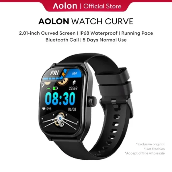 2.01" Curved Screen Smartwatch Call Sports Waterproof Wrist Bracelet - Image 2