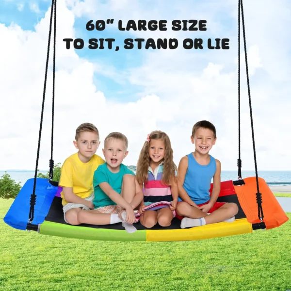 Swing Sets for Backyard, 440lbs Heavy Duty A-Frame Metal Swing Stand with 60" Large Platform Swing for Outdoor Playground Park - Image 3