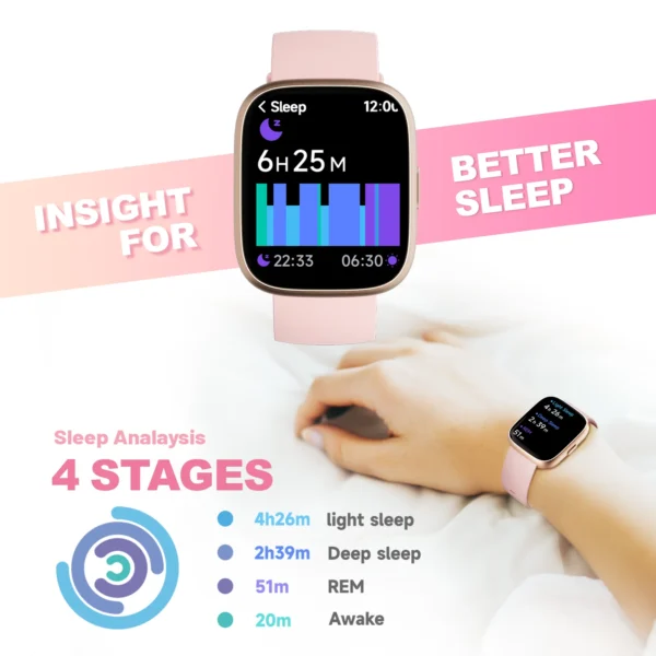 Alexa Built-in Smart Watch Heart Rate Monitor Sleep Tracker Pedometer IP68 Waterproof - Image 6