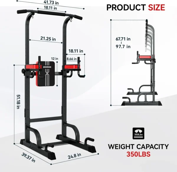 Power Tower Dip Station, Pull Up Bar Stand for Fitness Home Gym Workout, Multi-Function - Image 3