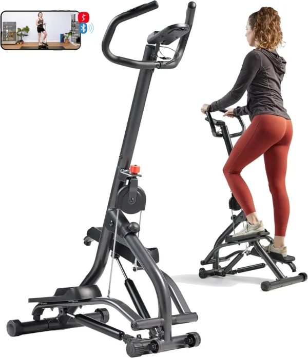 Stair Stepper w/Handlebar, Extended Step Range Machine for Climbing Exercise, Compact, Height-Adjustable