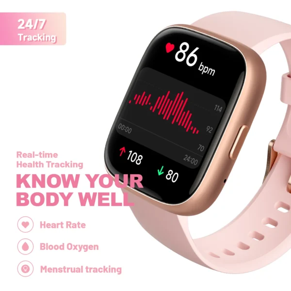 Alexa Built-in Smart Watch Heart Rate Monitor Sleep Tracker Pedometer IP68 Waterproof