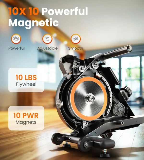 Magnetic/Water Rowing Machine 350 LB Weight Capacity - Foldable Rower for Home Use with Bluetooth, App Supported, Tablet Holder - Image 2