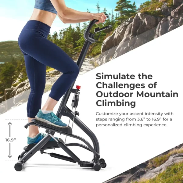 Stair Stepper w/Handlebar, Extended Step Range Machine for Climbing Exercise, Compact, Height-Adjustable - Image 3