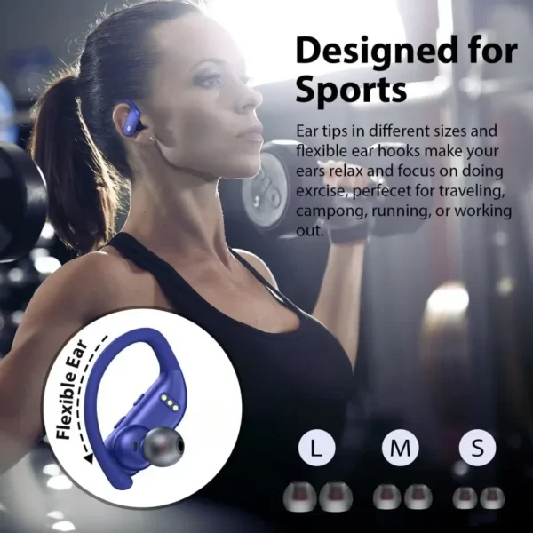 T16 Sport Wireless Earbuds Bluetooth Headphones 48hrs Play Back Sport Earphones with LED Display - Image 3