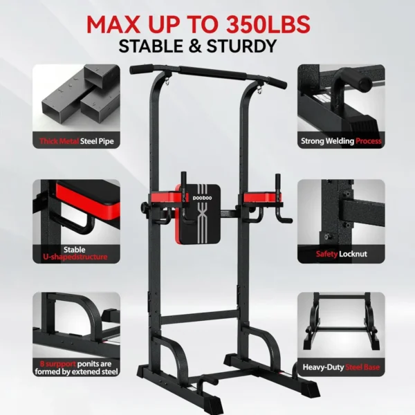 Power Tower Dip Station, Pull Up Bar Stand for Fitness Home Gym Workout, Multi-Function - Image 5