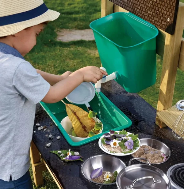 Outdoor Kitchen | Mud Kitchen Wooden Toy Playset With Accessories, for Children Ages 3+ Years - Image 6