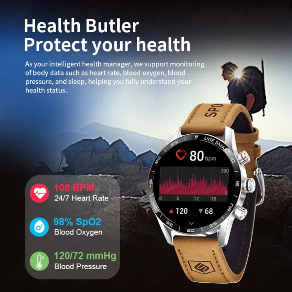 Rugged Military GPS Smart Watch AMOLED HD Screen Heart Rate Bluetooth Call Waterproof Outdoor - Image 4