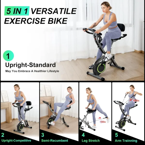 Exercise Bike Stationary Bikes for Home, 5 in 1 Indoor Workout Bike for Seniors, with 16-Level Quiet Magnetic Resistance, 6.6 LB - Image 6