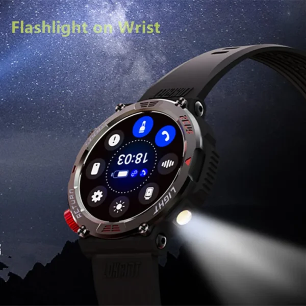 ZEUS 5 PRO Flashlight Smart Watch Bluetooth Calls Waterproof Fitness Tracker Message AI voice assistant - Image 3