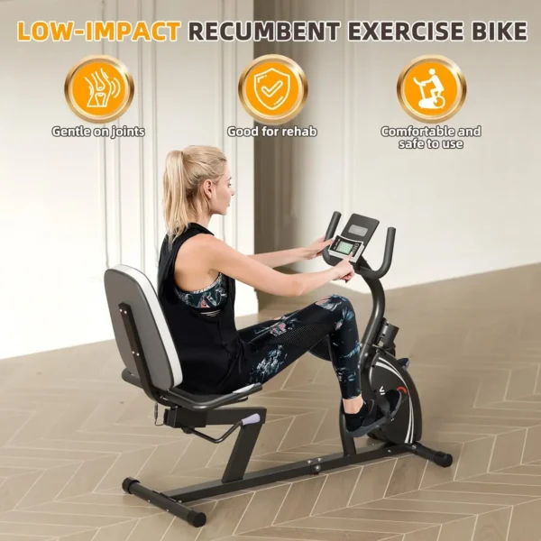 Recumbent Exercise Bike for Adults Seniors - Recumbent Bikes for Home with Magnetic Resistance, Bluetooth and App Connect - Image 6