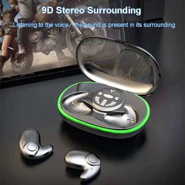 Invisible Earphones Wireless Bluetooth 5.3 IPX5 Waterproof Noise Reduction Earbuds Touch Control - Image 3