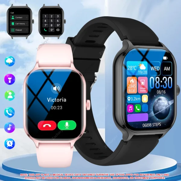 Smart watch full touch screen, can answer and make calls, with message reminders, customizable dial wallpaper