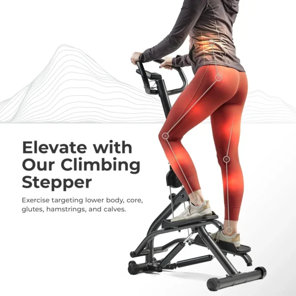 Stair Stepper w/Handlebar, Extended Step Range Machine for Climbing Exercise, Compact, Height-Adjustable - Image 2